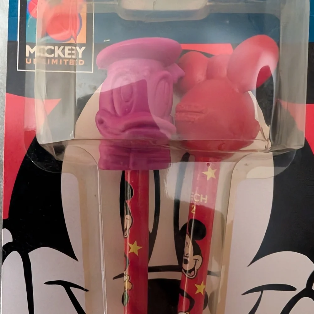 Pentech Donald Duck Unlimited Eraser Pals Pencils, 2 Pack Vtg Unopened